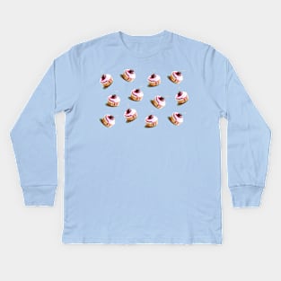 Yummy Cupcake Pattern Kids Long Sleeve T-Shirt